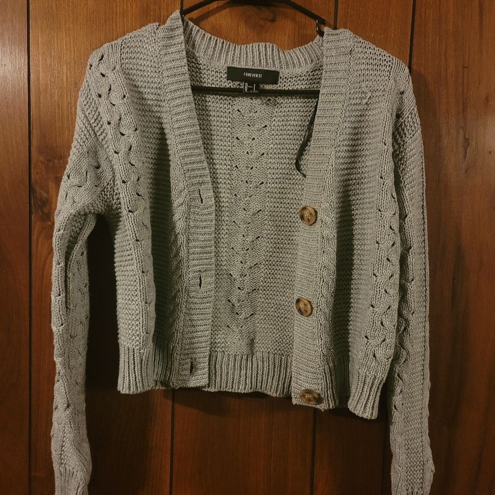 Light Gray Cropped Sweatshirt